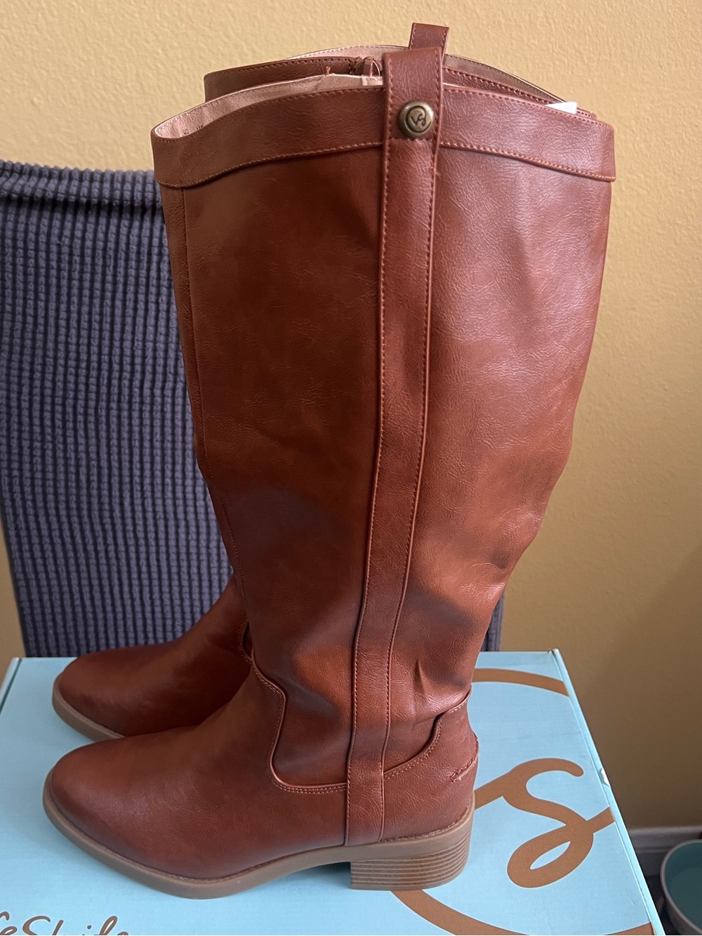 LifeStride Bridget Knee High Wide Calf Riding Boots. Walnut. Sz: 9 M. NEW. - Picture 2 of 8
